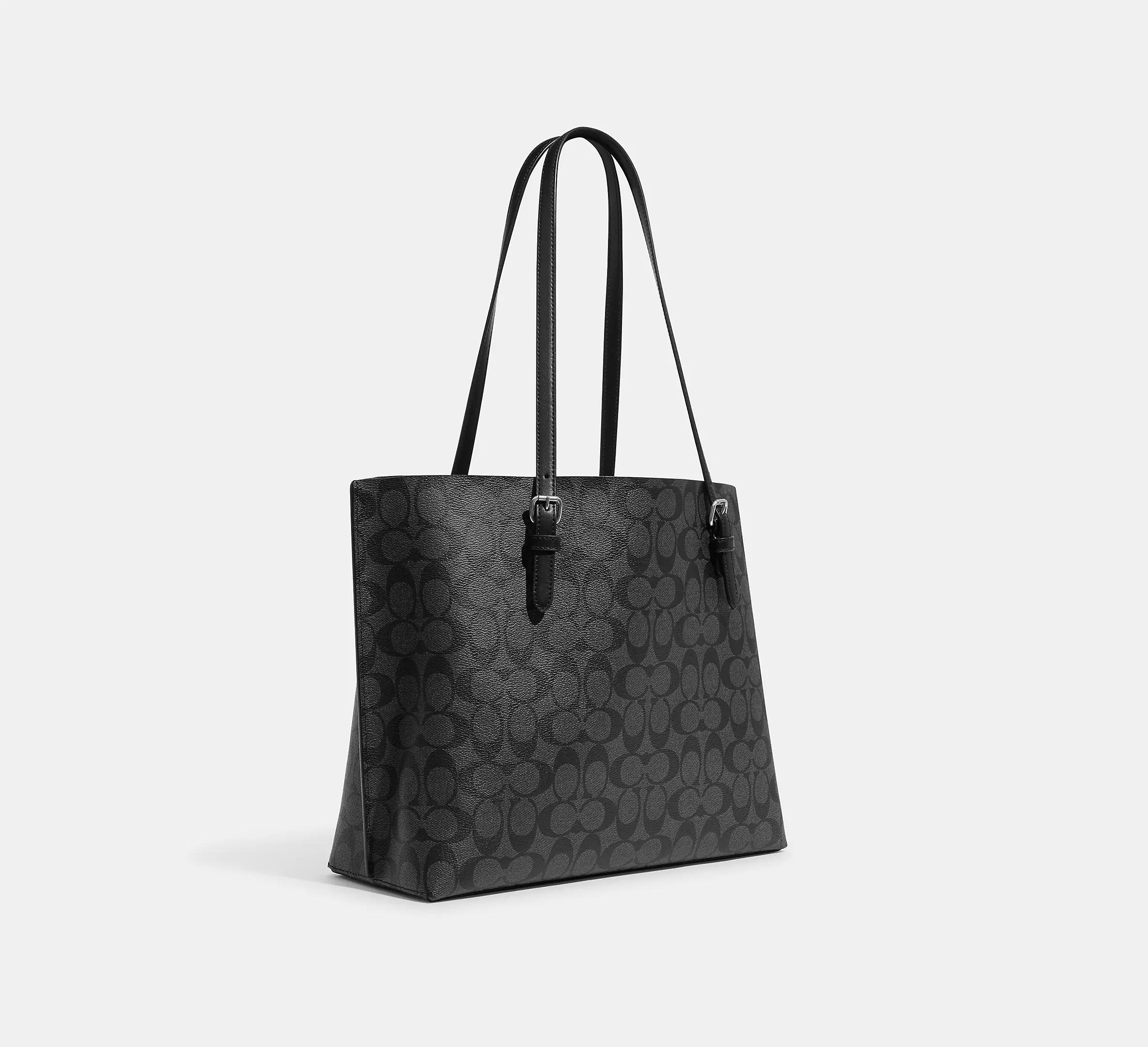 Túi Coach Mollie Tote In Signature Canvas Nữ Đen