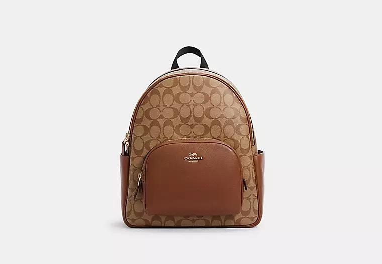 Túi Coach Court Backpack In Signature Canvas Nữ Nâu