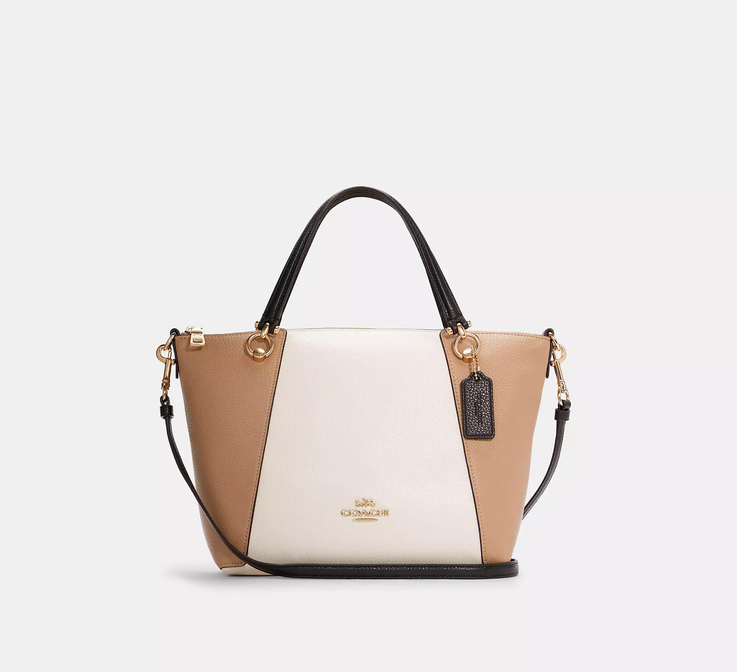 Túi Coach Kacey Satchel In Colorblock Nữ Be Trắng