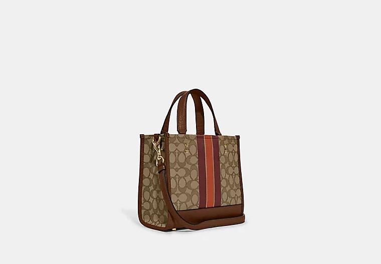 Túi Coach Dempsey Tote 22 In Signature Jacquard With Stripe And Coach Patch Nữ Nâu