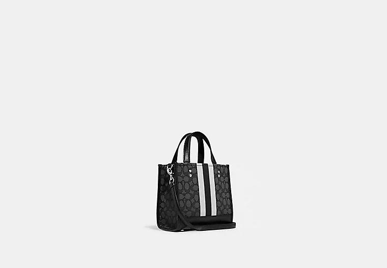 Túi Coach Dempsey Tote 22 In Signature Jacquard With Stripe And Coach Patch Nữ Đen