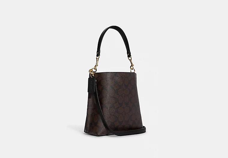 Túi Coach Mollie Bucket Bag 22 In Signature Canvas Nữ Nâu Đen