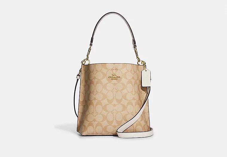 Túi Coach Mollie Bucket Bag 22 In Signature Canvas Nữ Be Trắng