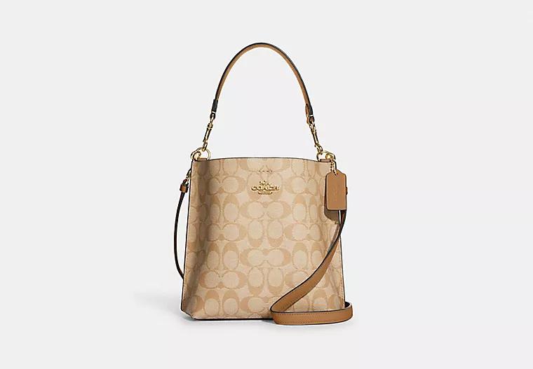 Túi Coach Mollie Bucket Bag 22 In Signature Canvas Nữ Be Nâu