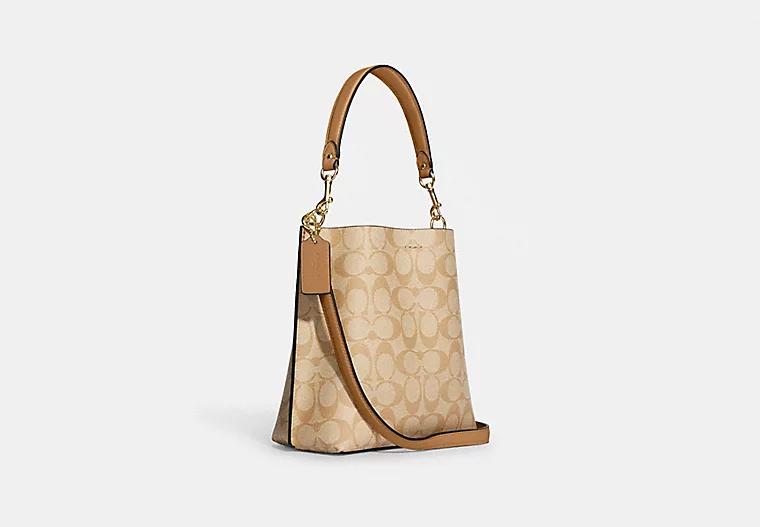 Túi Coach Mollie Bucket Bag 22 In Signature Canvas Nữ Be Nâu