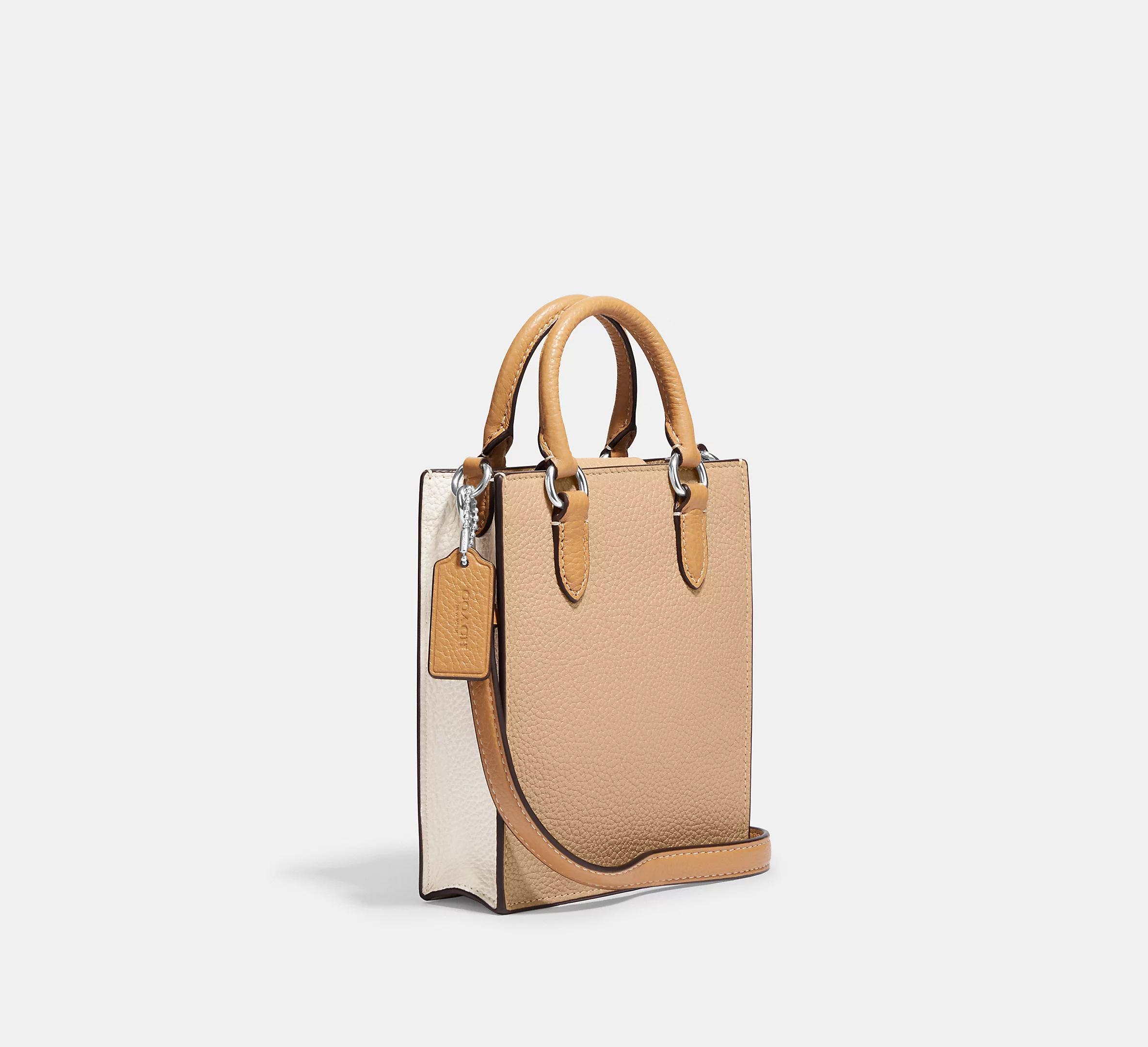 Túi Coach North South Mini Tote In Colorblock Nữ Be