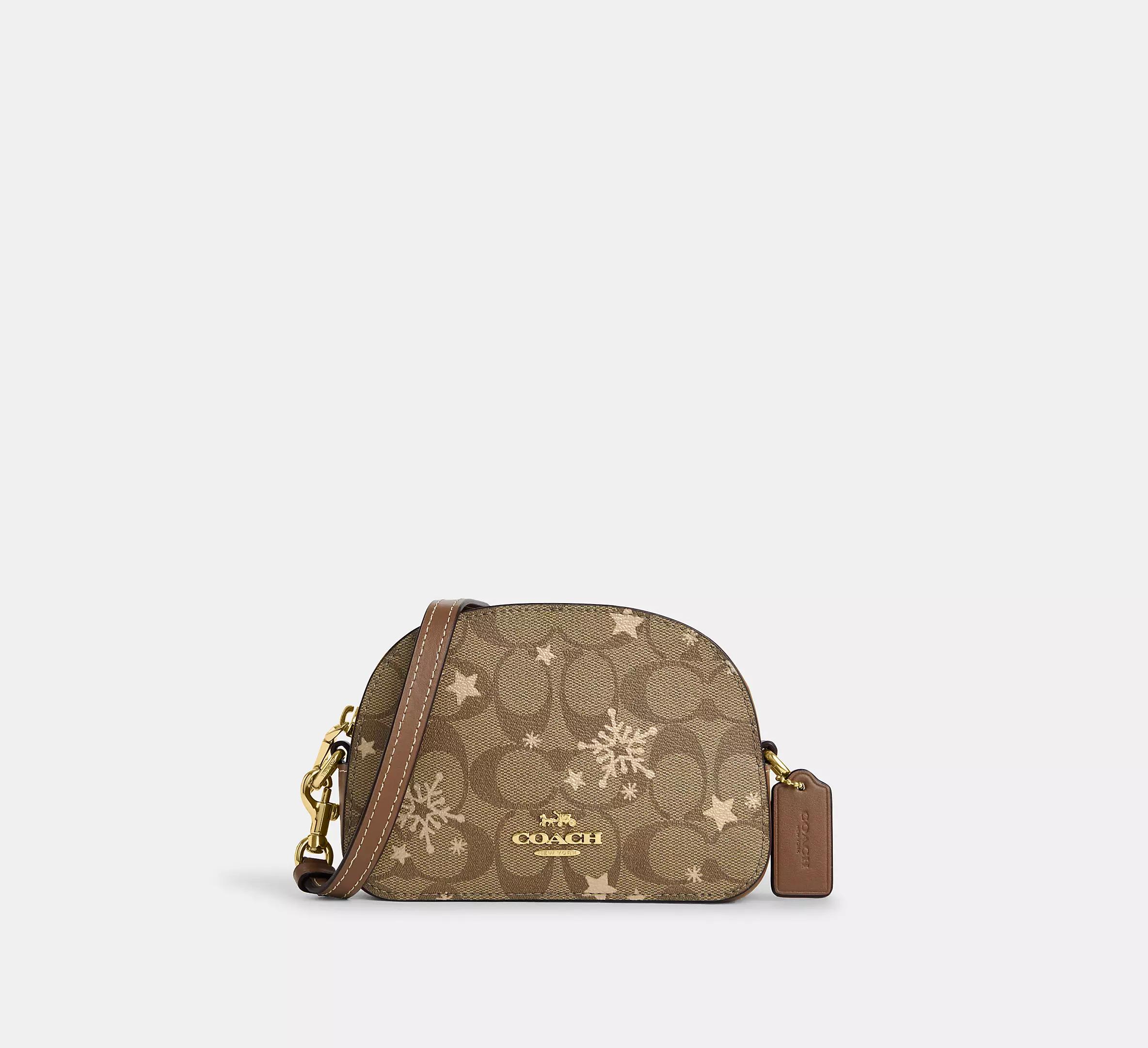 Túi Coach Mini Serena Satchel In Signature Canvas With Star And Snowflake Print Nữ Nâu