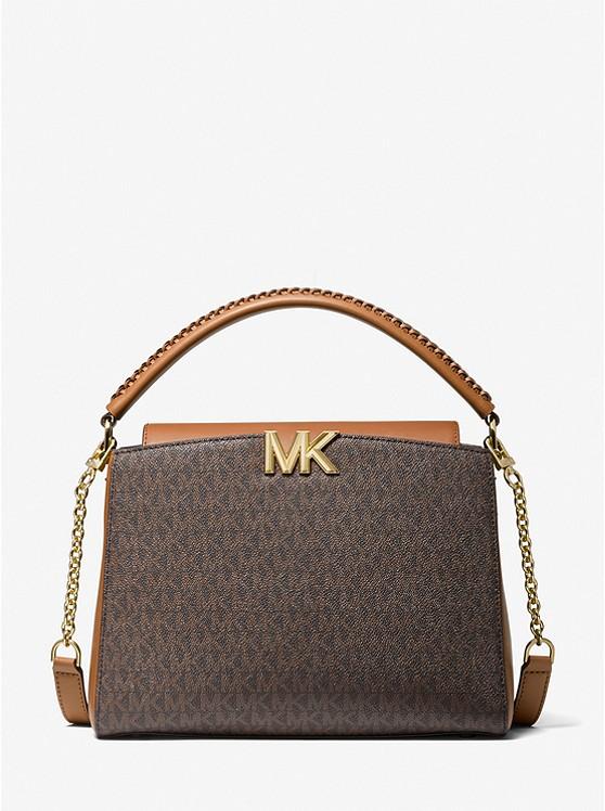 Túi Michael Kors Karlie Medium Logo Satchel Nữ Nâu