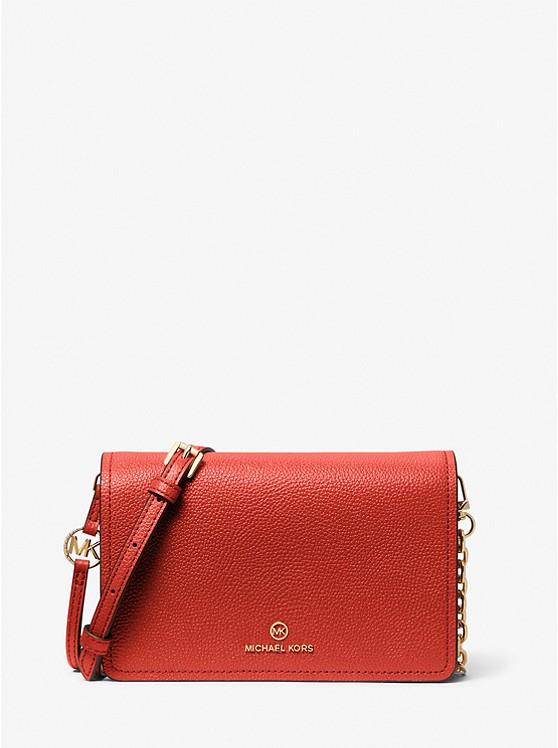 Túi Michael Kors Jet Set Large Pebbled Leather Crossbody Bag Nữ Đỏ