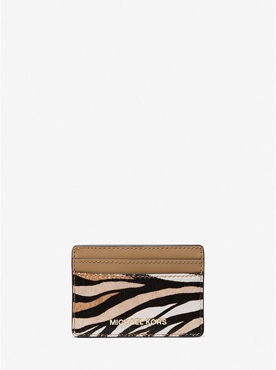 Ví Michael Kors Jet Set Tiger Print Calf Hair Card Case Nữ Da Hổ