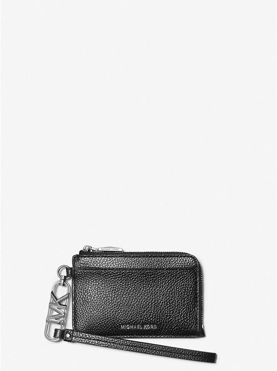 Ví Michael Kors Empire Small Pebbled Leather Card Case Nữ Đen