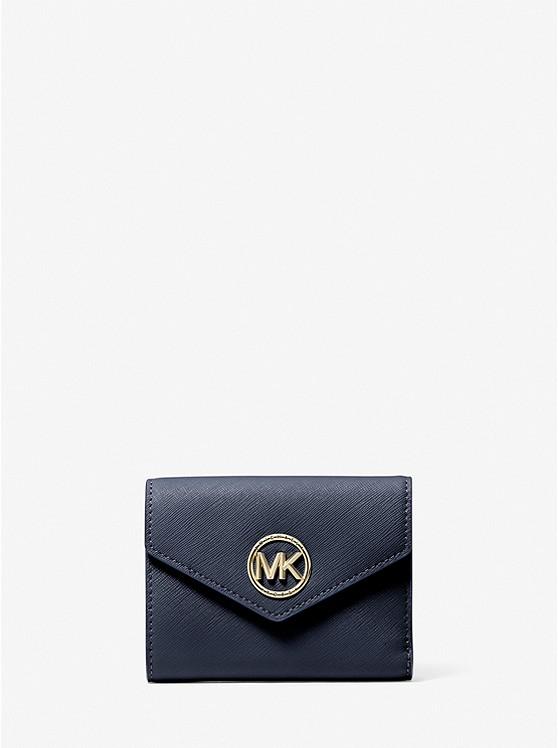 Ví Michael Kors Carmen Medium Saffiano Leather Tri-Fold Envelope Wallet Nữ Xanh Navy