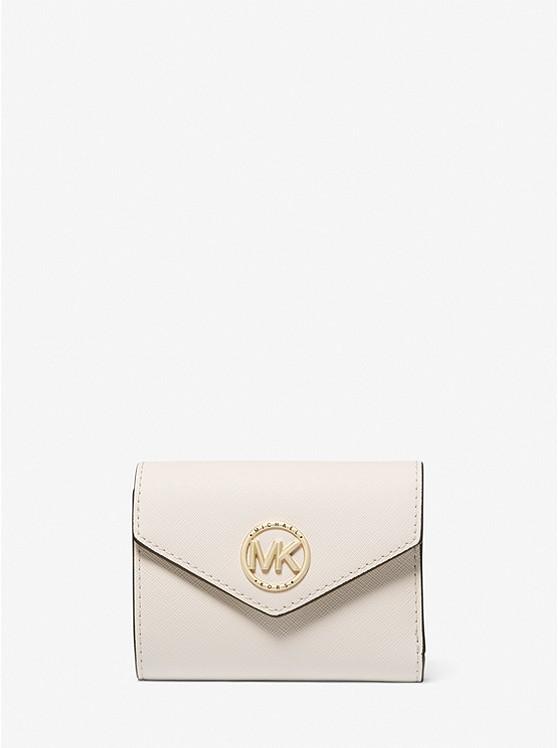 Ví Michael Kors Carmen Medium Saffiano Leather Tri-Fold Envelope Wallet Nữ Trắng