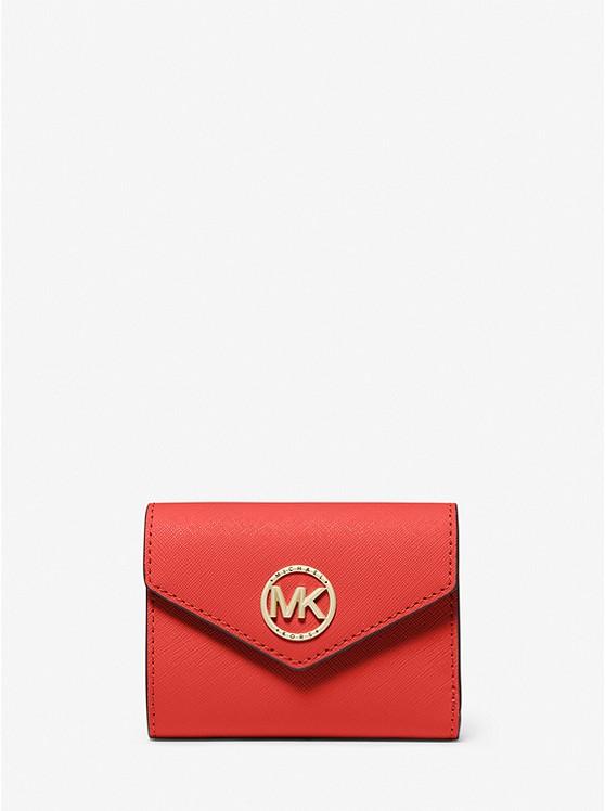 Ví Michael Kors Carmen Medium Saffiano Leather Tri-Fold Envelope Wallet Nữ Cam