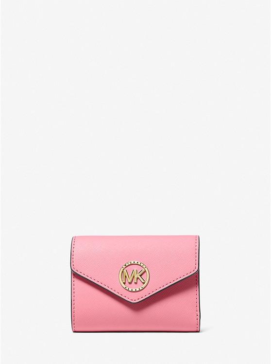 Ví Michael Kors Carmen Medium Saffiano Leather Tri-Fold Envelope Wallet Nữ Hồng