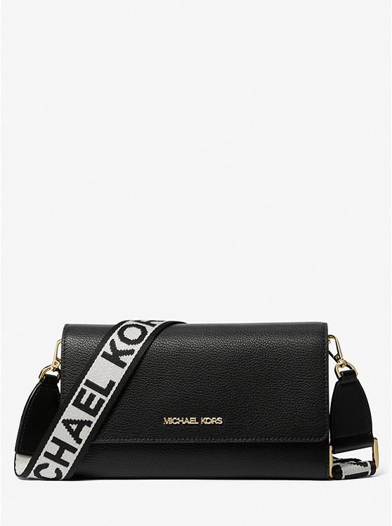 Túi Michael Kors Jet Set Large Leather Crossbody Bag Nữ Đen