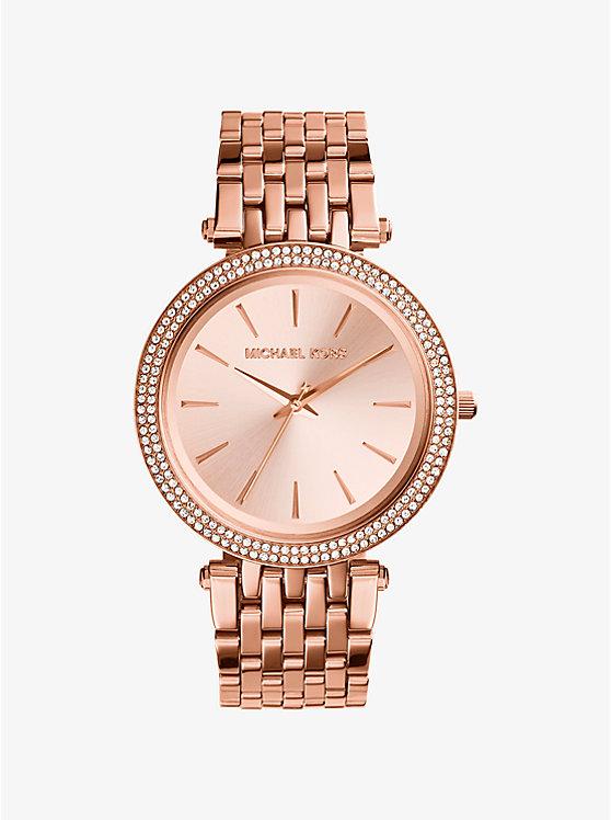 Đồng Hồ Michael Kors Darci Pavé Rose Gold-Tone Watch Nữ Vàng Hồng