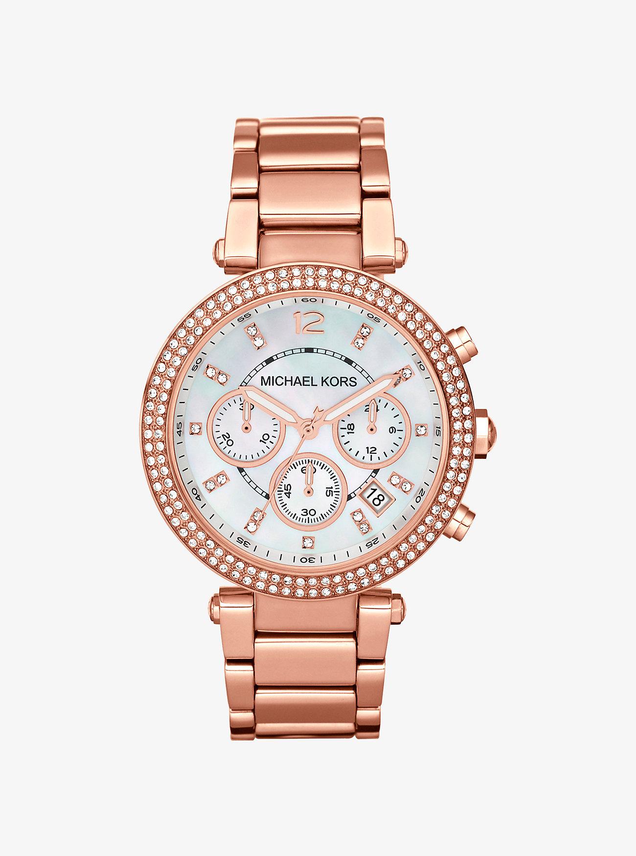 Đồng Hồ Michael Kors Parker Rose Gold-Tone Watch Nữ Vàng Hồng