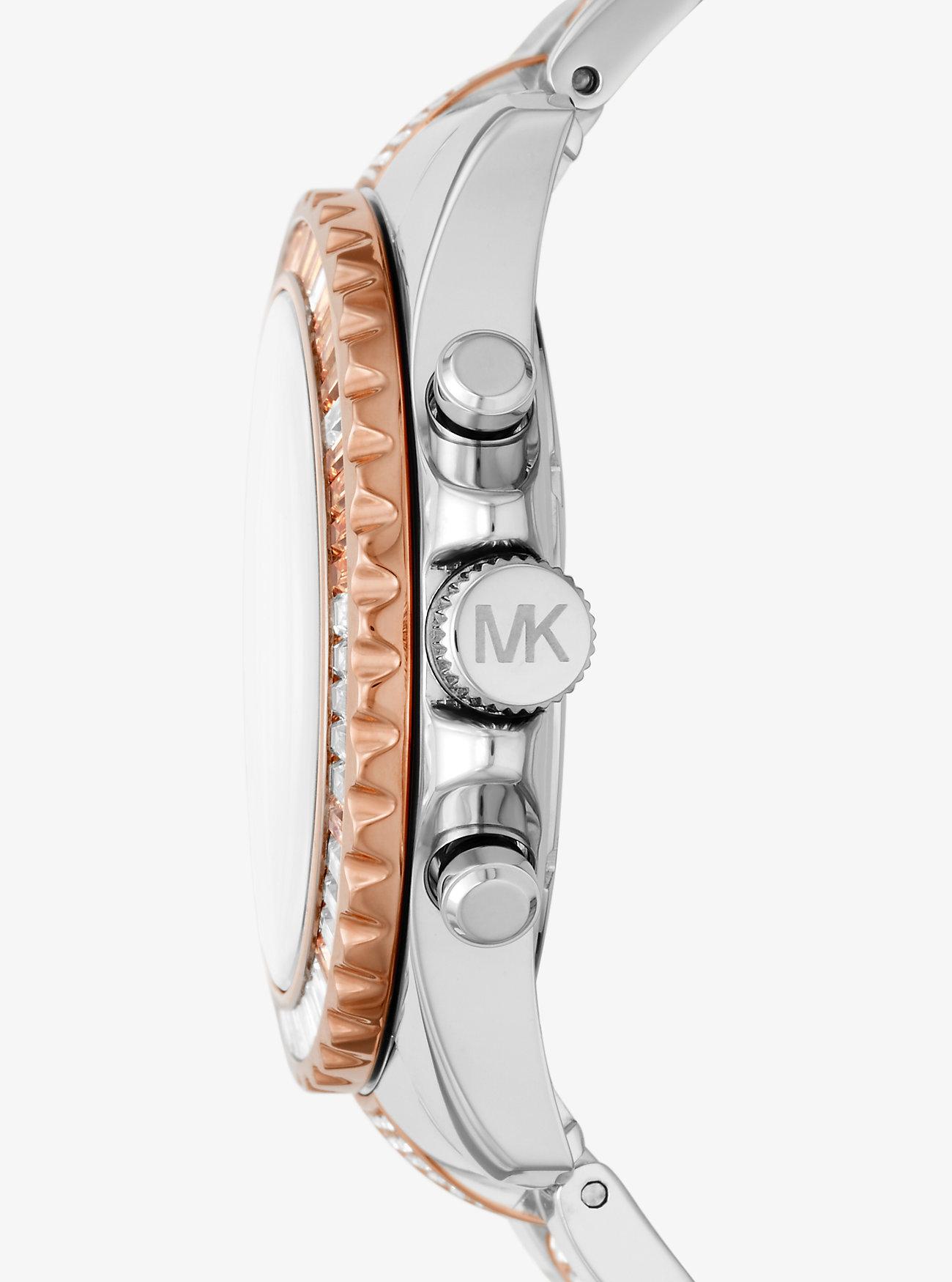 Đồng Hồ Michael Kors Oversized Everest Pavé Two-Tone Watch Nữ Trắng