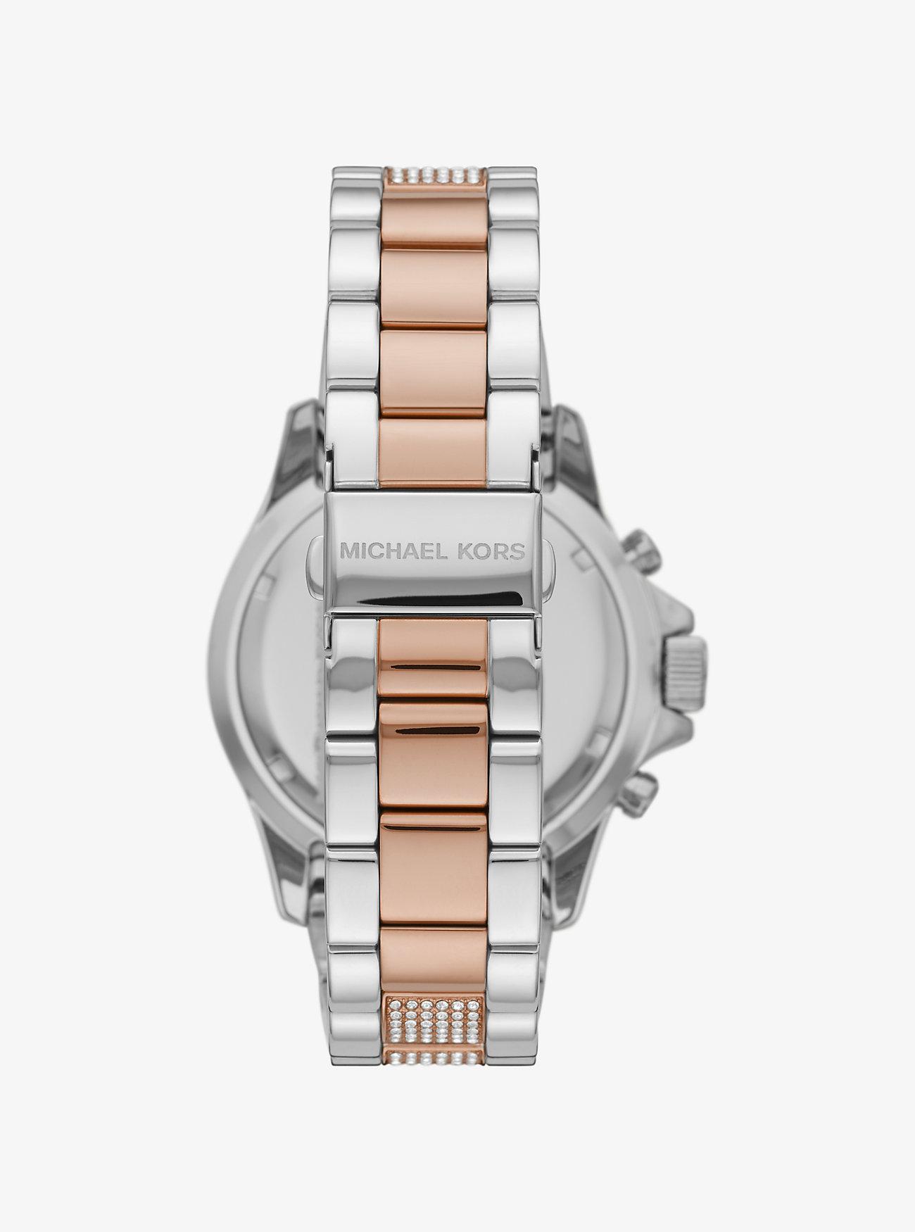 Đồng Hồ Michael Kors Oversized Everest Pavé Two-Tone Watch Nữ Trắng