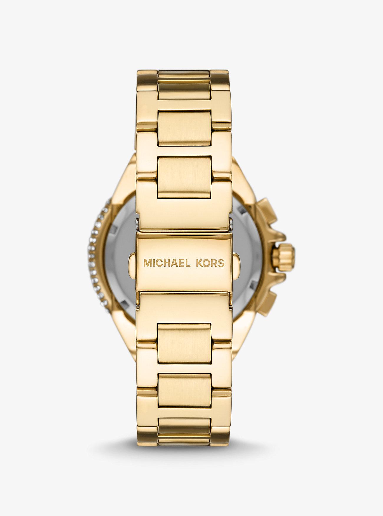 Đồng Hồ Michael Kors Oversized Camille Pavé Gold-Tone Watch Nữ Vàng