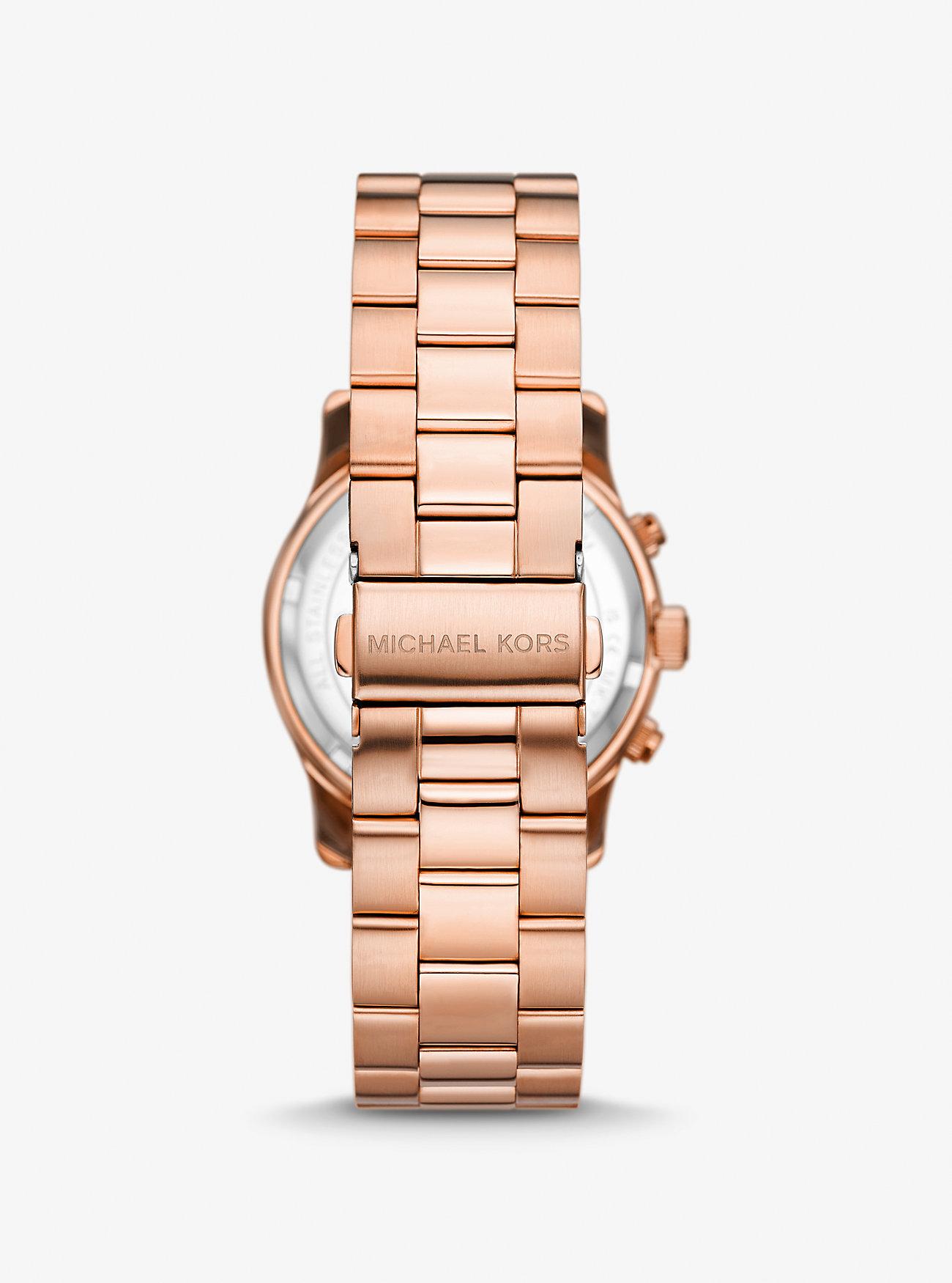 Đồng Hồ Michael Kors Runway Rose Gold-Tone Watch Nữ Vàng Hồng