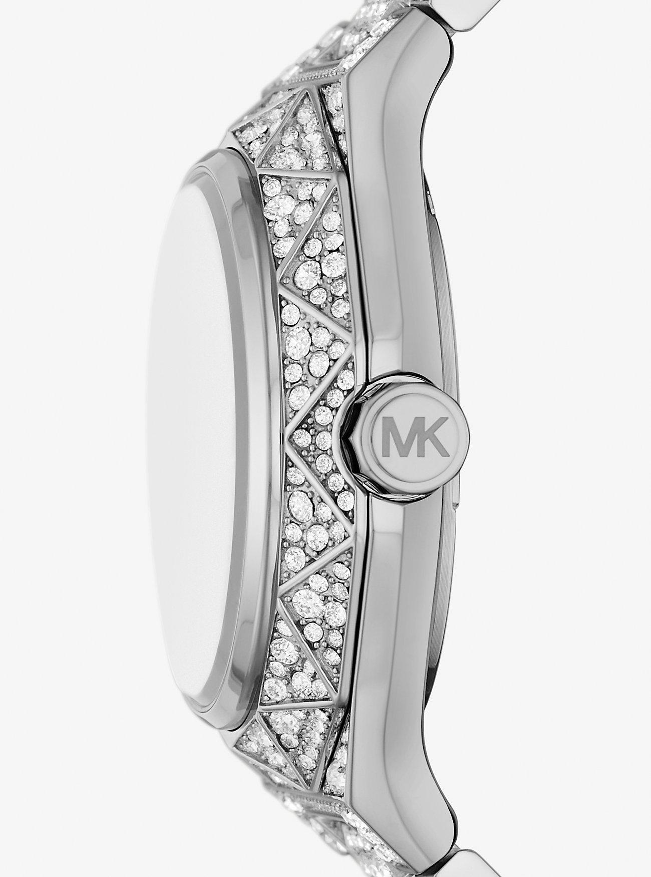 Đồng Hồ Michael Kors Pride Limited-Edition Oversized Raquel Rainbow Pavé Silver-Tone Watch Nữ Bạc