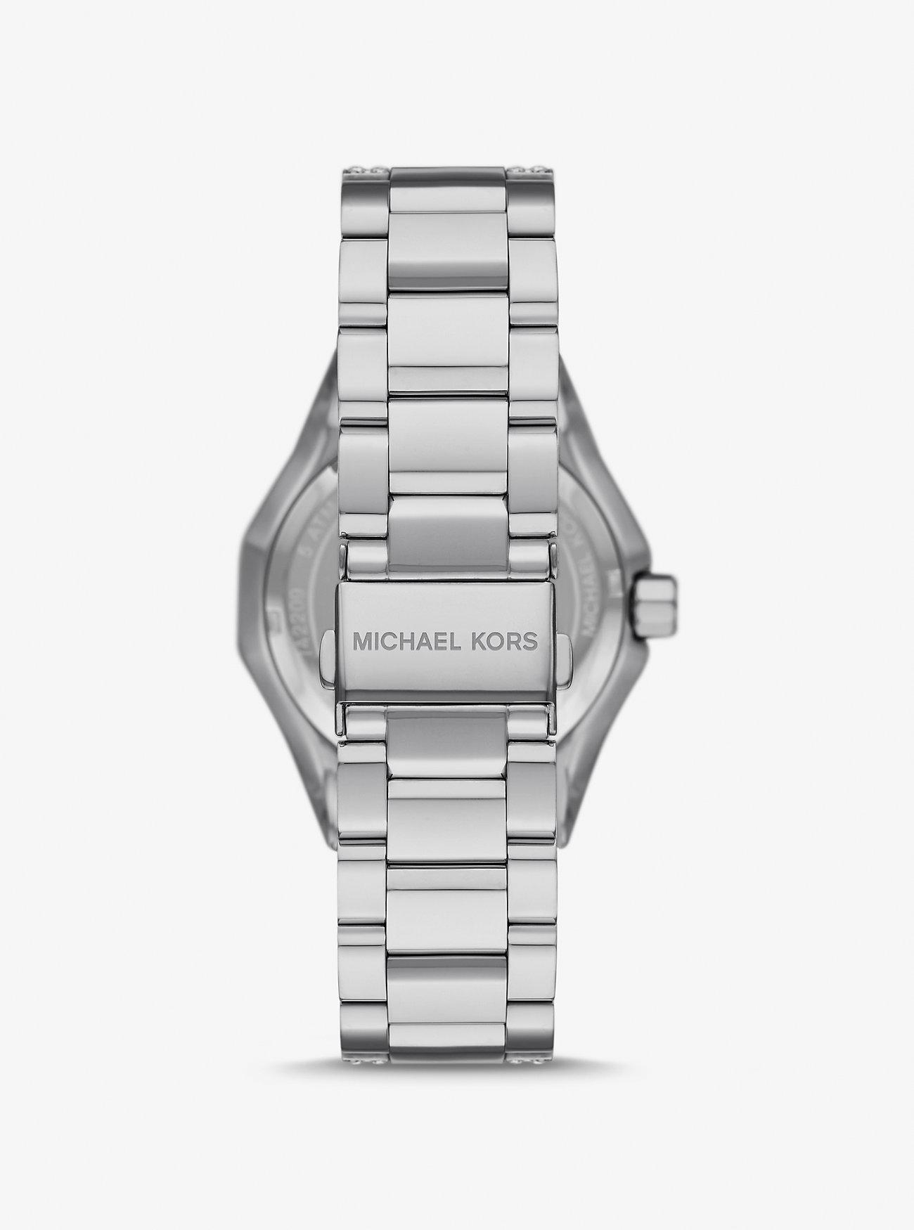 Đồng Hồ Michael Kors Pride Limited-Edition Oversized Raquel Rainbow Pavé Silver-Tone Watch Nữ Bạc