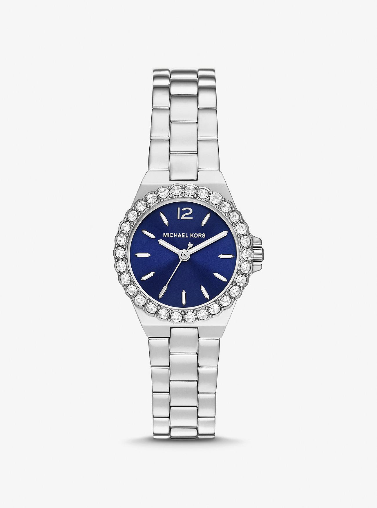 Đồng Hồ Michael Kors Mini Lennox Pavé Silver-Tone Watch Nữ Bạc