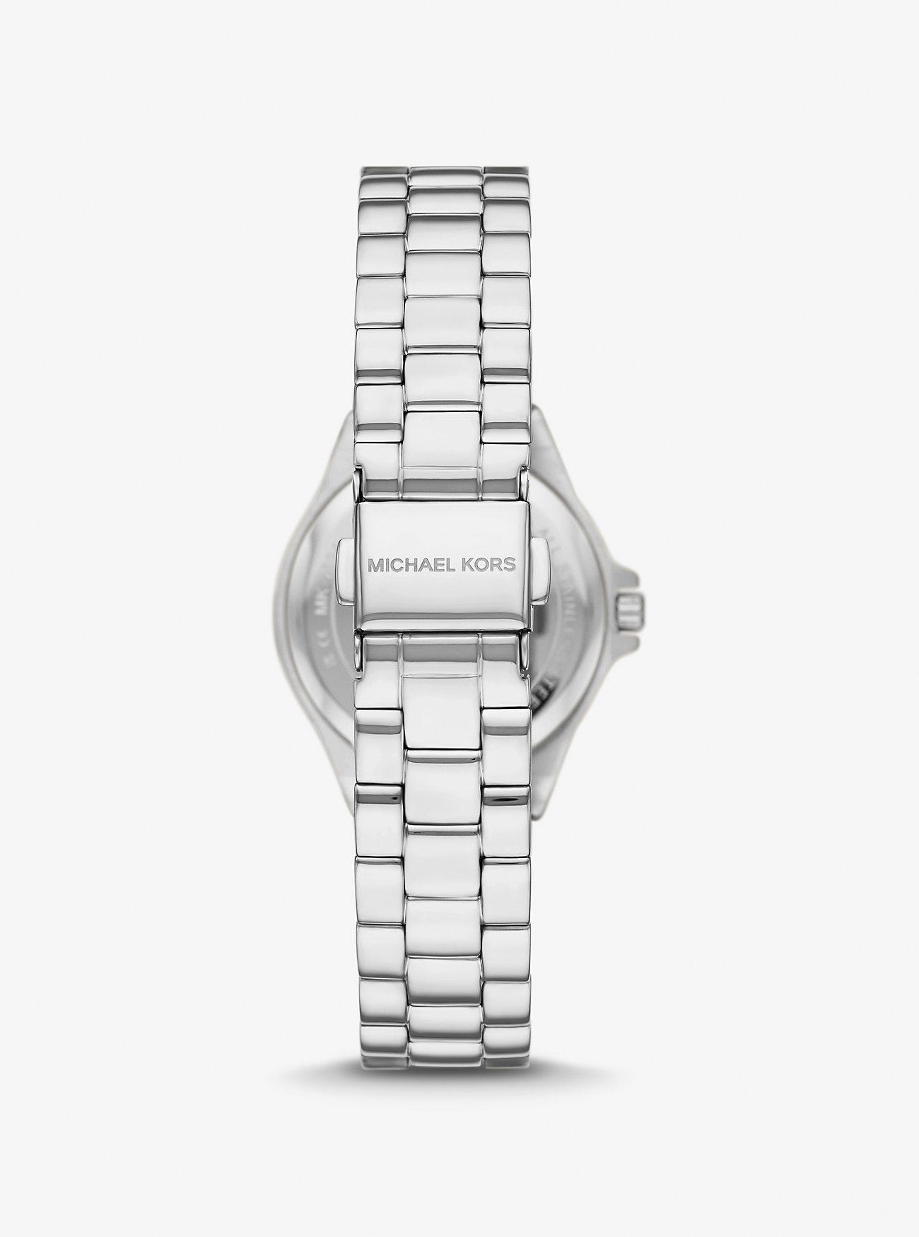 Đồng Hồ Michael Kors Mini Lennox Pavé Silver-Tone Watch Nữ Bạc