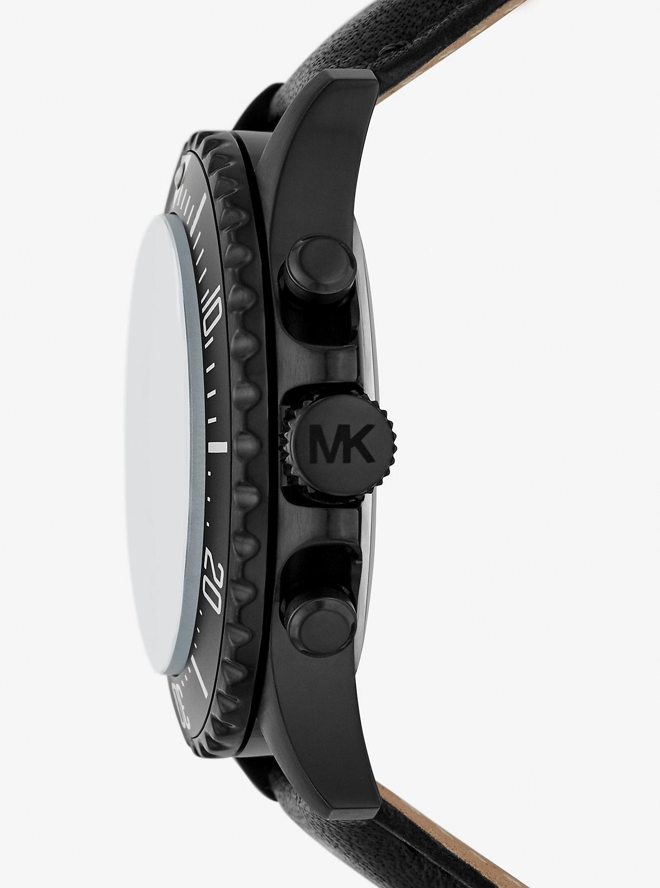 Đồng Hồ Michael Kors Oversized Everest Black-Tone And Leather Watch Nữ Đen