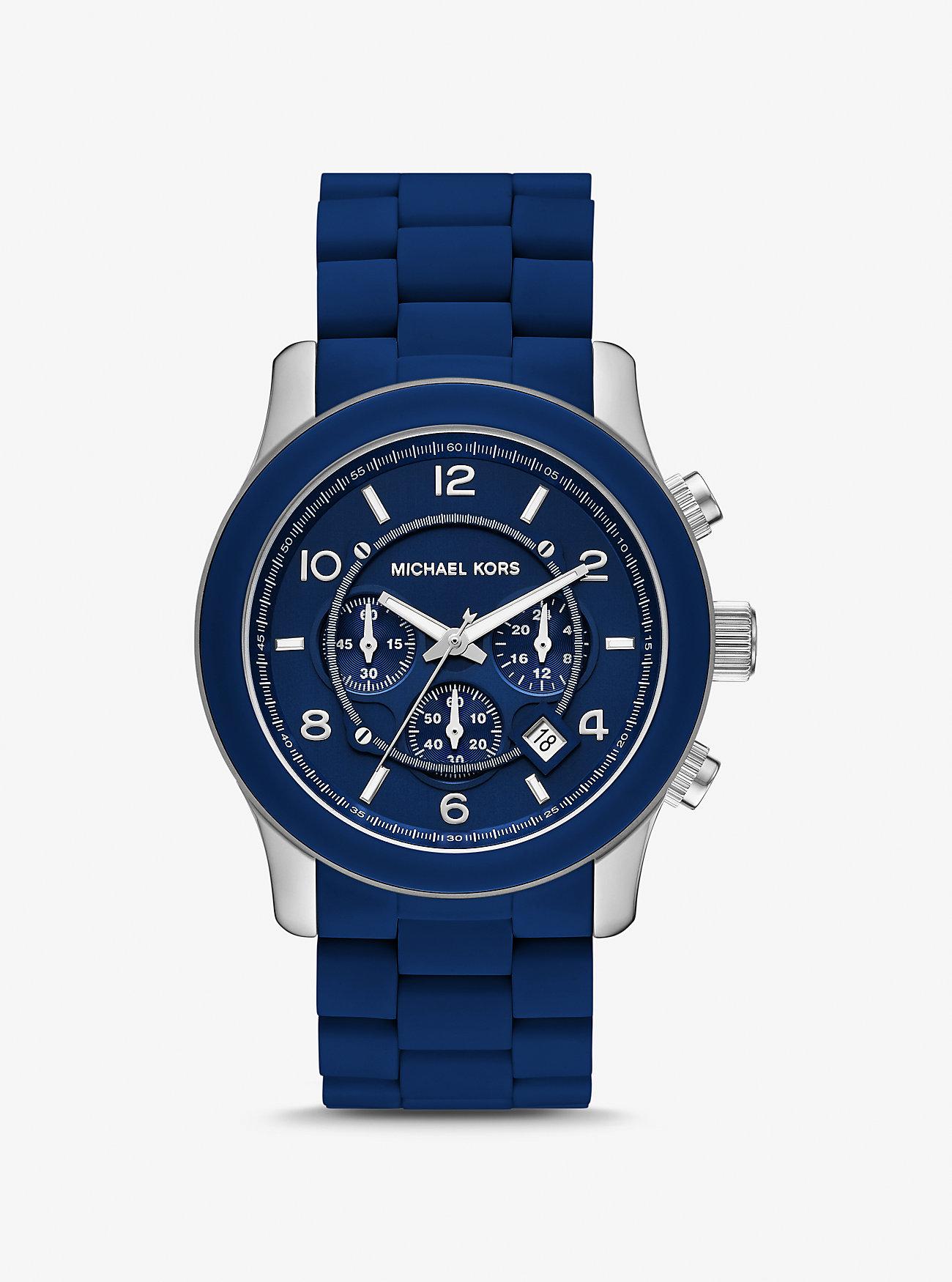 Đồng Hồ Michael Kors Oversized Runway Navy-Tone Watch Nữ Xanh Navy