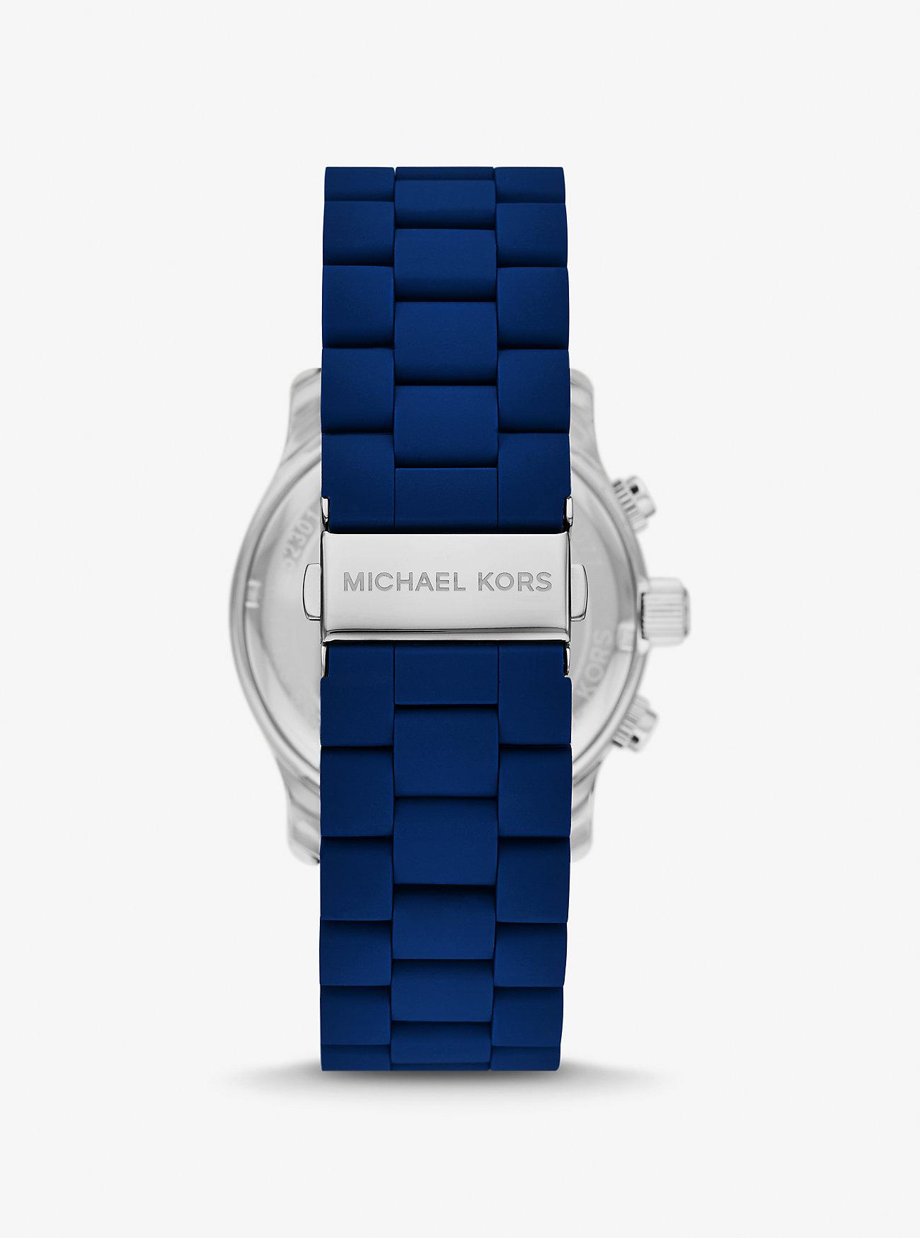 Đồng Hồ Michael Kors Oversized Runway Navy-Tone Watch Nữ Xanh Navy