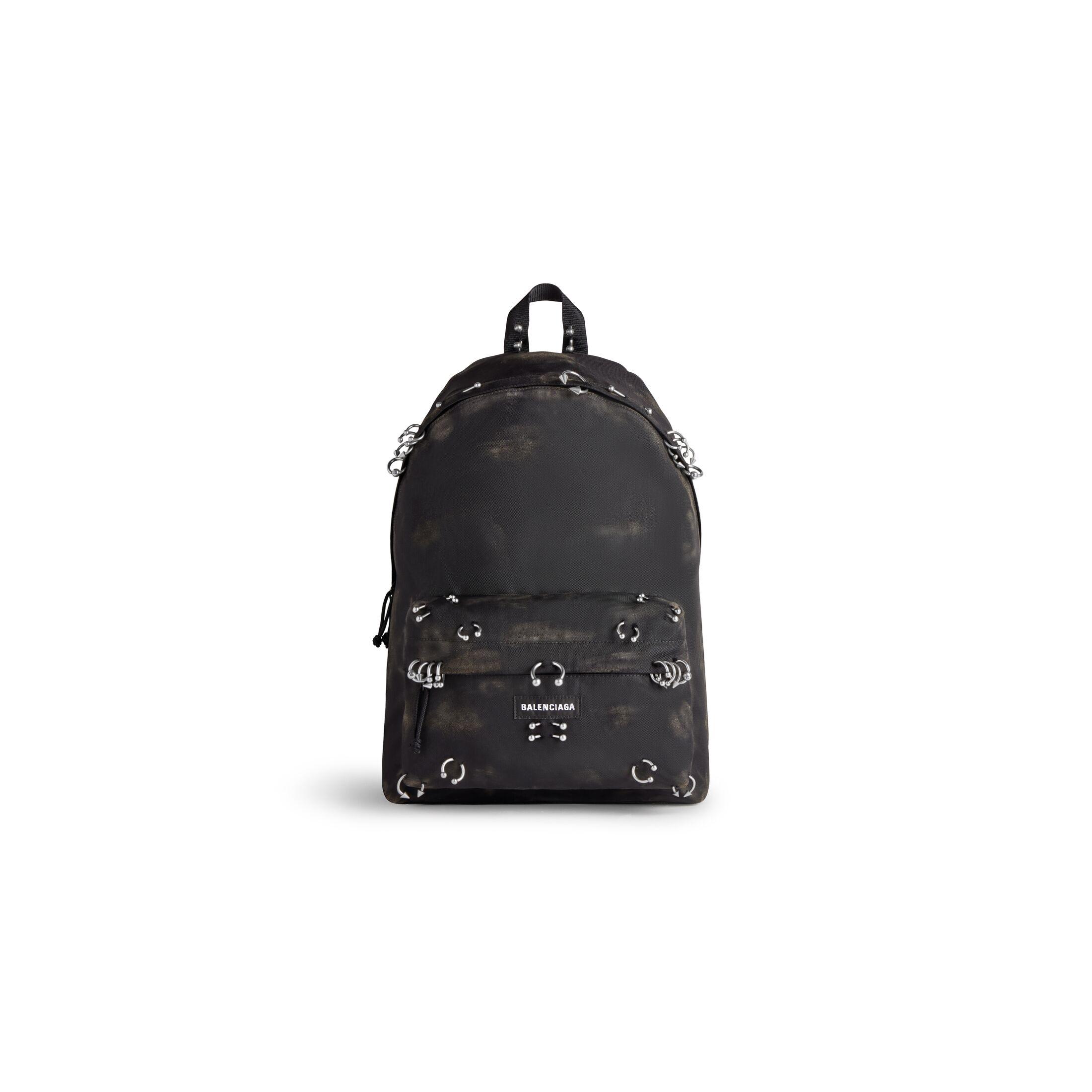 Túi Balenciaga Explorer Backpack With Piercings Nam Đen