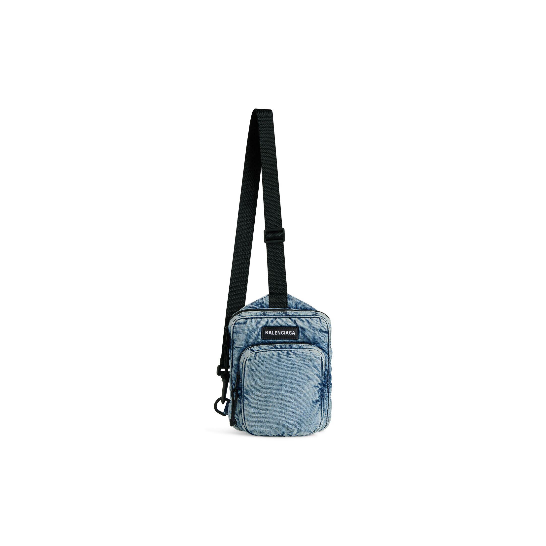 Túi Balenciaga Explorer Crossbody Messenger Bag Denim Nam Xanh Dương