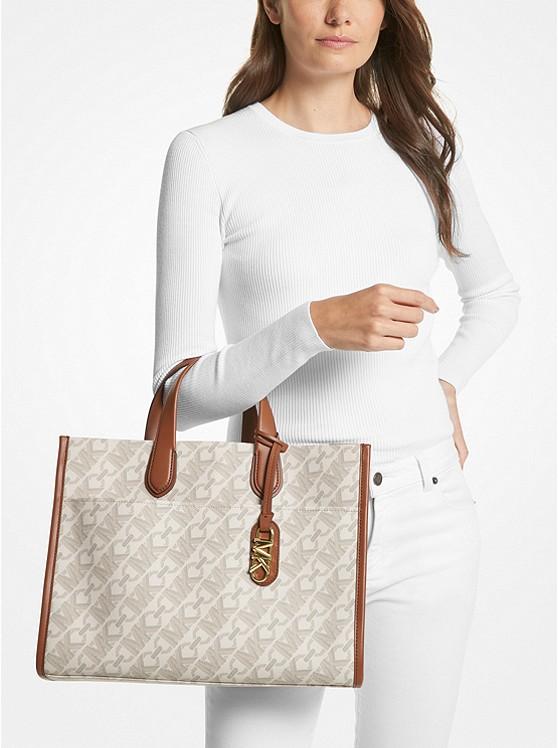 Túi Michael Kors Gigi Large Empire Signature Logo Tote Bag Nữ Trắng