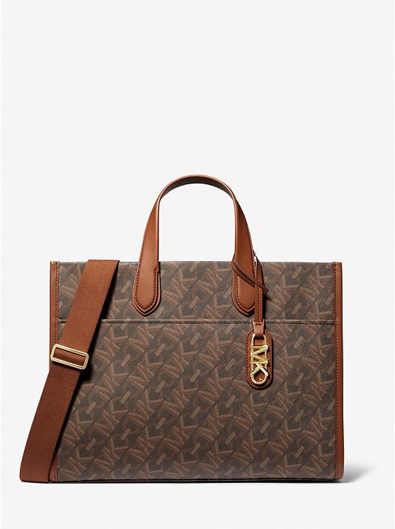 Túi Michael Kors Gigi Large Empire Signature Logo Tote Bag Nữ Nâu