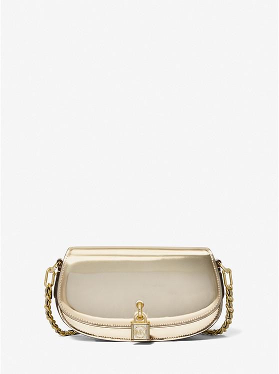 Túi Michael Kors Mila Small Metallic Leather Shoulder Bag Nữ Vàng