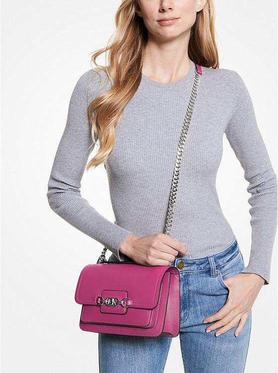 Túi Michael Kors Heather Large Leather Shoulder Bag Nữ Hồng