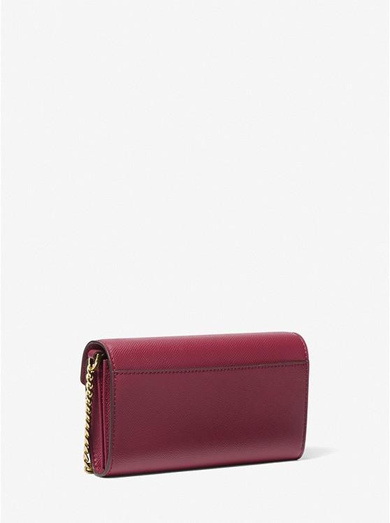 Túi Michael Kors Large Crossgrain Leather Smartphone Convertible Crossbody Bag Nữ Tím