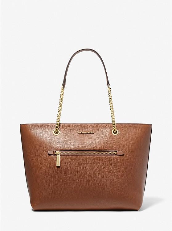 Túi Michael Kors Jet Set Large Pebbled Leather Tote Bag Nữ Nâu