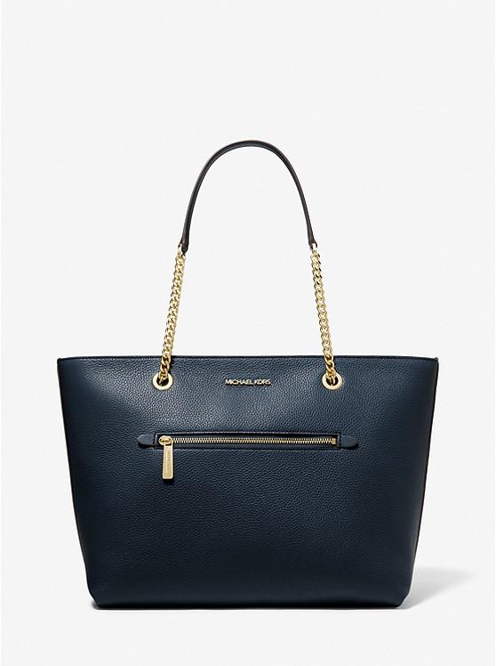 Túi Michael Kors Jet Set Large Pebbled Leather Tote Bag Nữ Xanh Navy