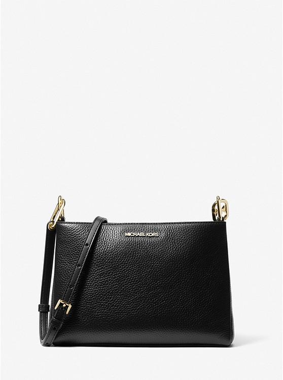 Túi Michael Kors Trisha Medium Pebbled Leather Crossbody Bag Nữ Đen