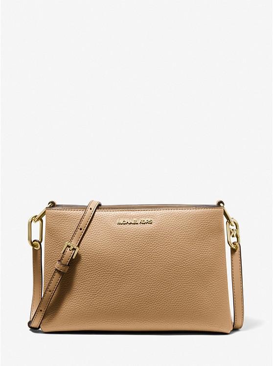 Túi Michael Kors Trisha Medium Pebbled Leather Crossbody Bag Nữ Nâu