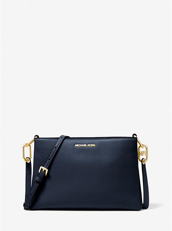 Túi Michael Kors Trisha Medium Pebbled Leather Crossbody Bag Nữ Xanh Navy