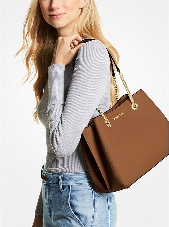 Túi Michael Kors Teagan Large Pebbled Leather Shoulder Bag Nữ Nâu