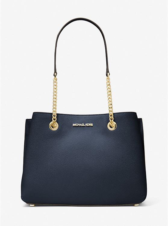 Túi Michael Kors Teagan Large Pebbled Leather Shoulder Bag Nữ Xanh Navy