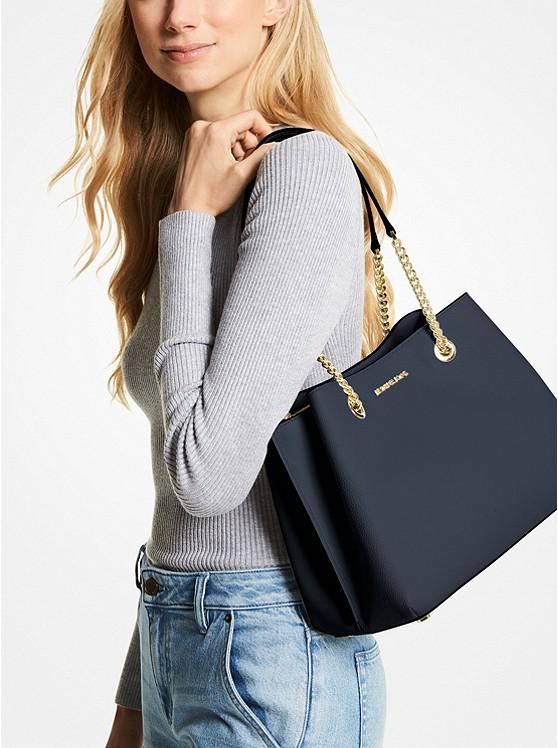 Túi Michael Kors Teagan Large Pebbled Leather Shoulder Bag Nữ Xanh Navy