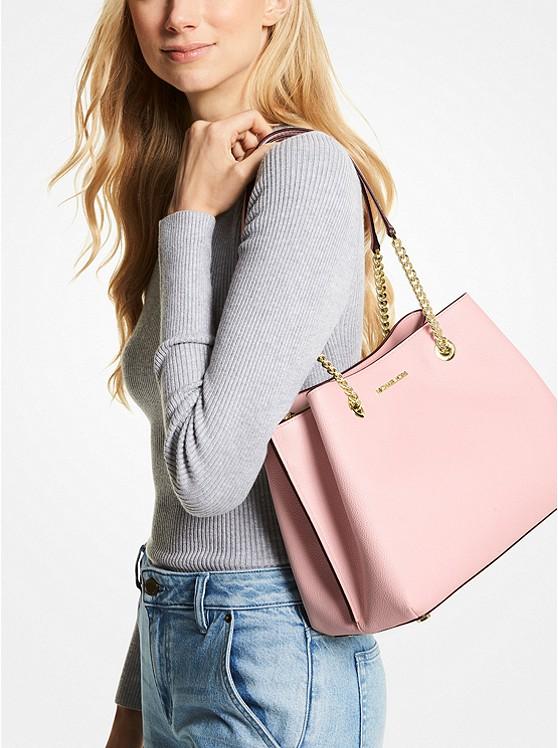 Túi Michael Kors Teagan Large Pebbled Leather Shoulder Bag Nữ Hồng