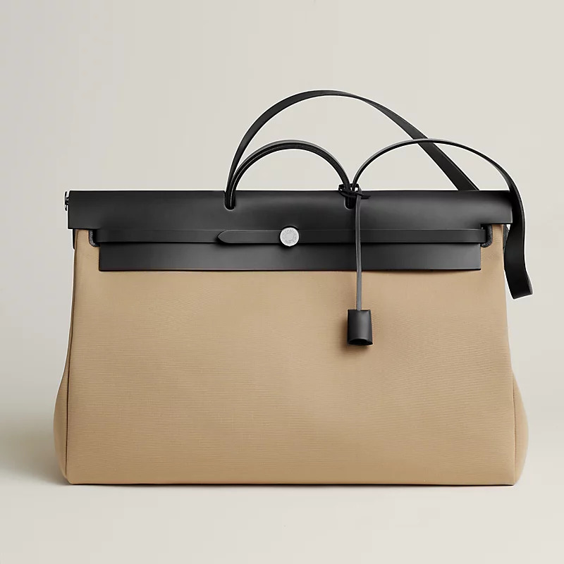 Túi Hermes Herbag Zip Retourne Cabine Tilt Bag 50 Nữ Nâu Đen